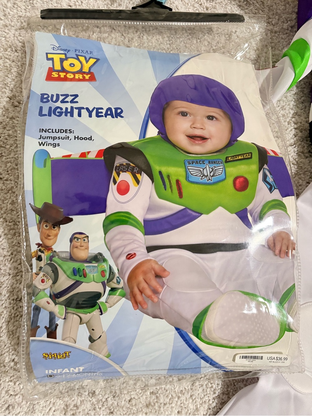 Disney Toy Story Buzz Lightyear Infant Costume - White & Green size 6-12 months
